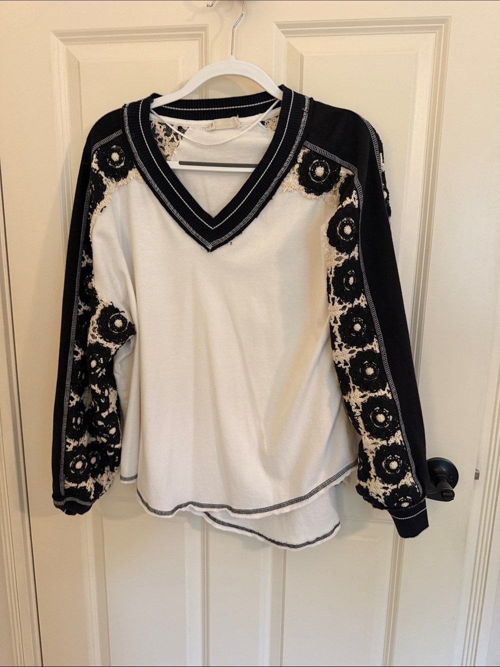 We The Free Cream Ribbed Knit Tee